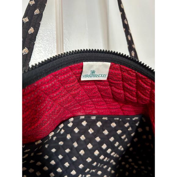 Vintage Vera Bradley Miller Shoulder Black Tote Bag | Overnight Luggage - Picture 5 of 8